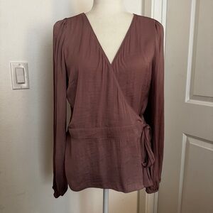 Naked Zebra Elegant Mauve Wrap Top long sleeve